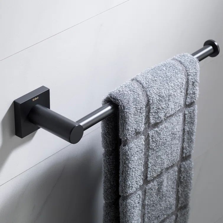 Matte Black Solid Brass Wall Mounted Towel Bar