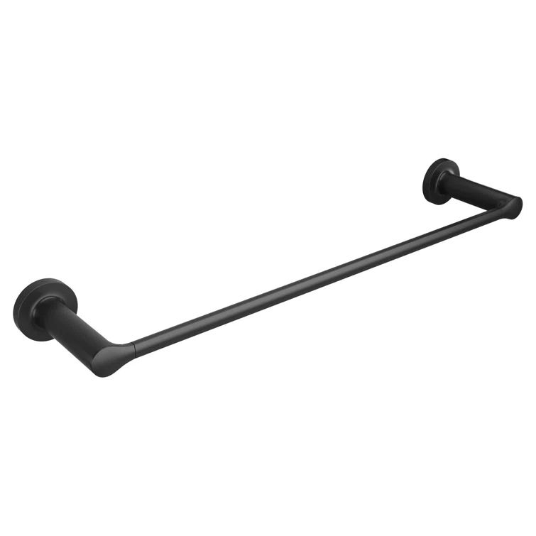 Matte Black 24-Inch Wall Mounted Metal Towel Bar