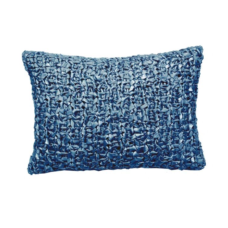 Contemporary Rectangular Hand-Knitted Ribbon Pillow