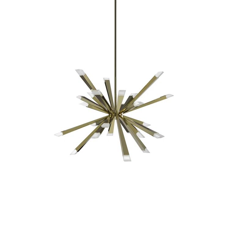Brushed Brass Chrome Sputnik LED Chandelier
