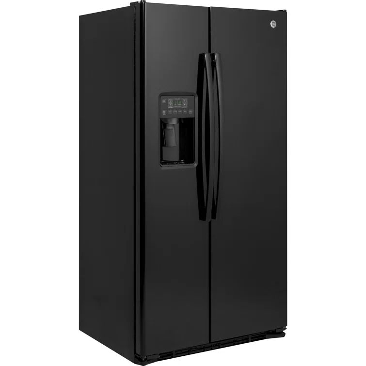 Black 36" Side-by-Side Refrigerator with Ice Maker