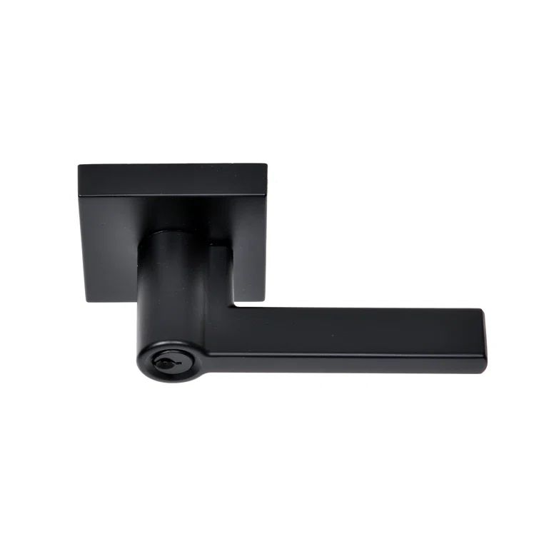 Pacifica Black Square Keyed Entry Door Lever