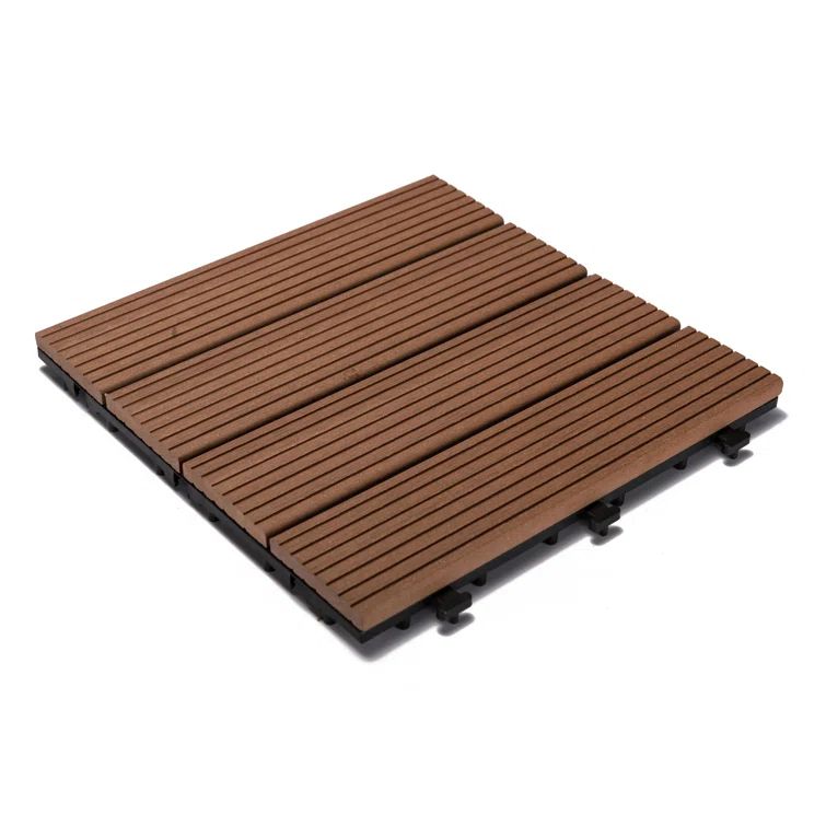 Courtyard Brown Composite Interlocking Deck Tiles with Water Protection