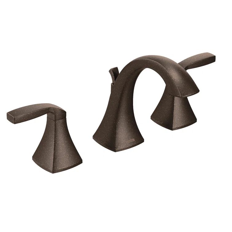 Oil Rubbed Bronze Widespread Bathroom Faucet with Metal Handles