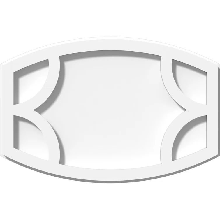 White PVC Contemporary Ceiling Medallion, 12" x 8"