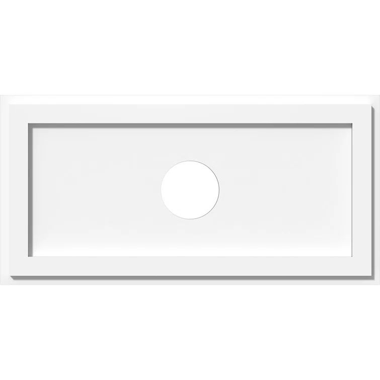 26" White PVC Contemporary Rectangle Ceiling Medallion