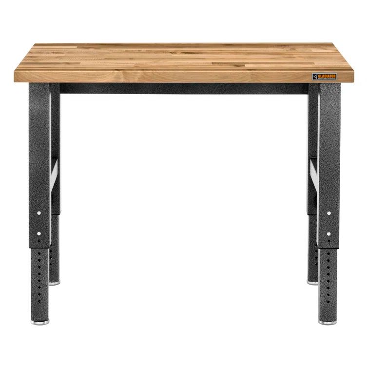 Granite Hammered Steel Adjustable Height 48" Workbench