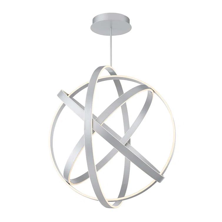 Kinetic Titanium LED Chandelier with Adjustable Edge-Lit Panels