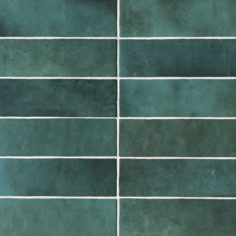 Cloe Green 2.5" x 8" Glossy Ceramic Wall Tile