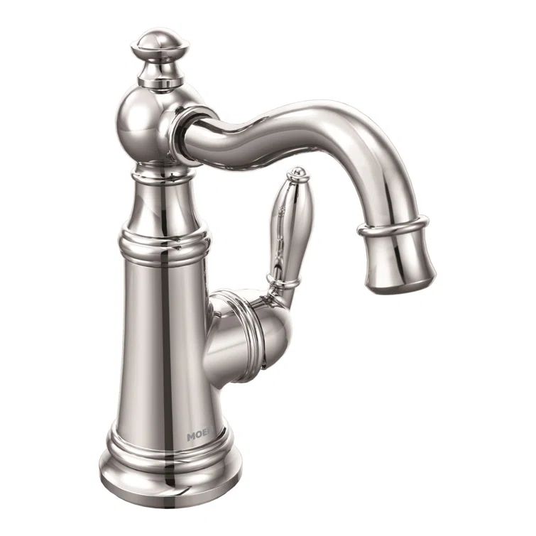 Polished Nickel Single Handle Bathroom Faucet with Drain Assembly