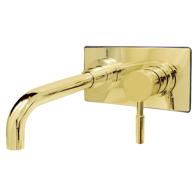 Concord Modern Wall-Mounted Polished Brass Bathroom Faucet