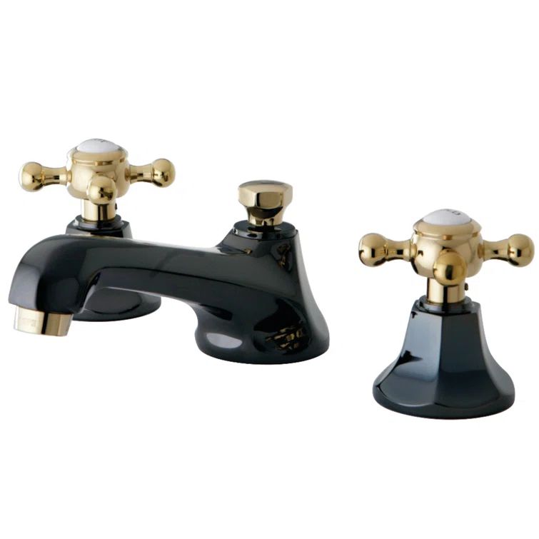 Water Onyx Black Nickel and Brass Widespread Bathroom Faucet