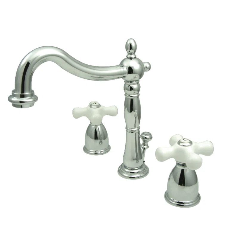 Heritage Polished Chrome Widespread Lavatory Faucet