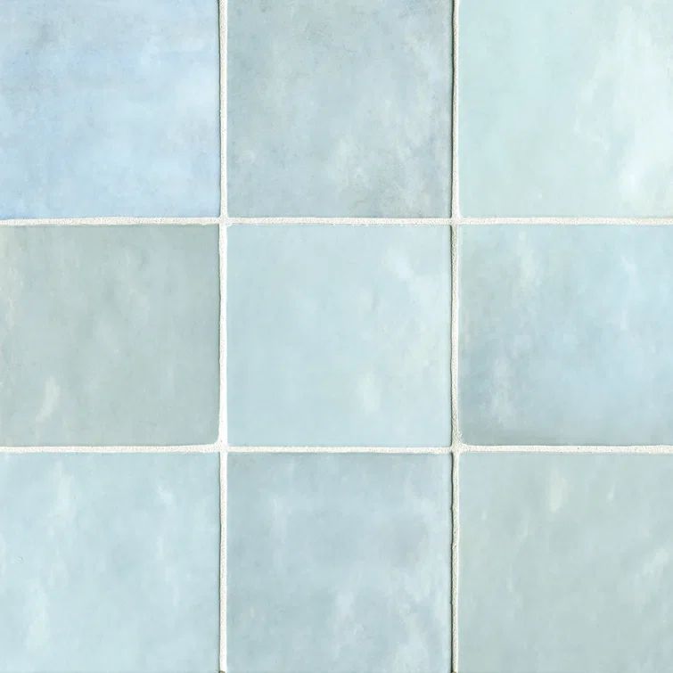 Baby Blue Glossy Ceramic 5'' x 5'' Singular Tile
