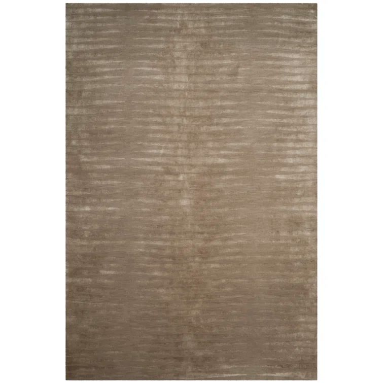 Nepalese Falcon Striped 6' x 9' Hand-Knotted Wool-Silk Rug