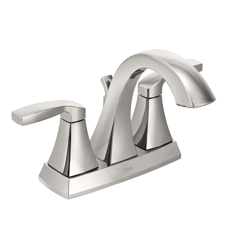 Polished Nickel 6 1/4" Transitional Centerset Bathroom Faucet