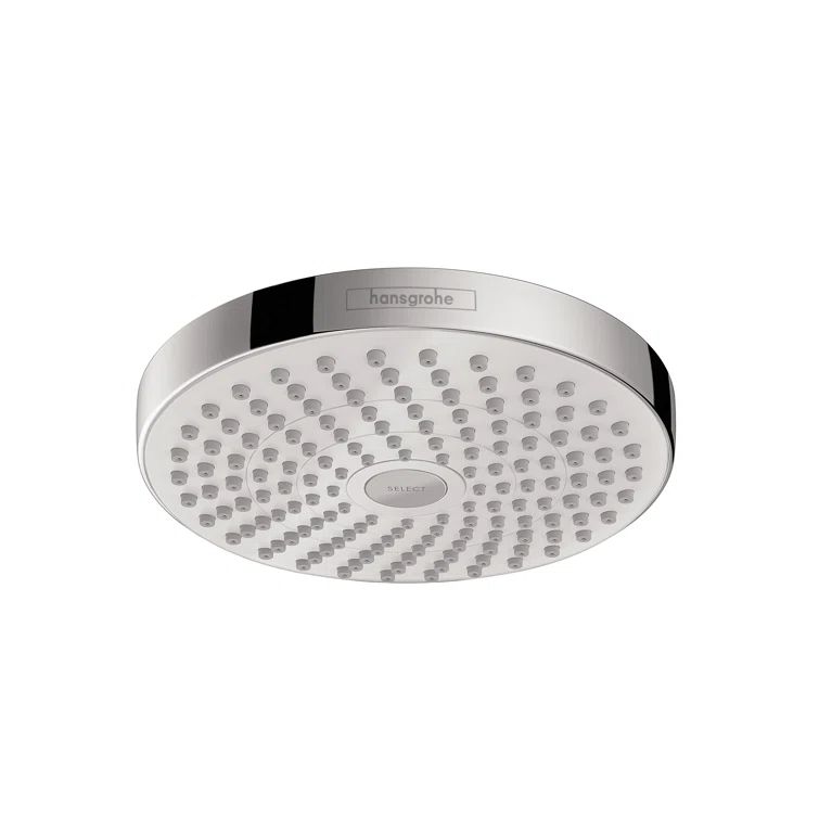 Modern Chrome and White Adjustable Ceiling Mounted Shower Head