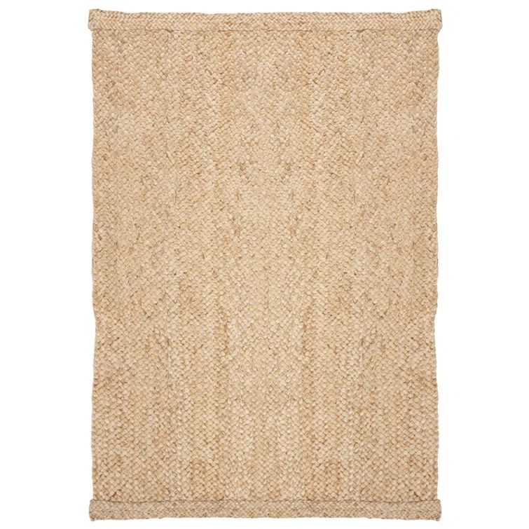 Handmade Braided Straw & Cotton 5' x 8' Rectangular Area Rug