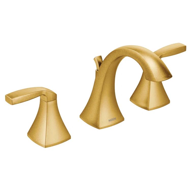 Voss Brushed Gold Two-Handle Widespread Bathroom Faucet