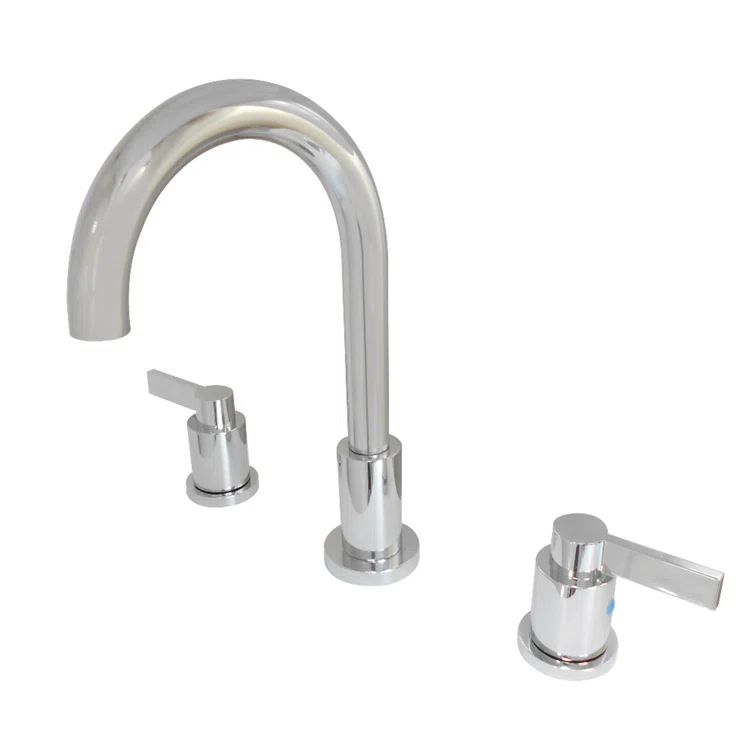 Polished Chrome Dual Lever Widespread Bathroom Faucet