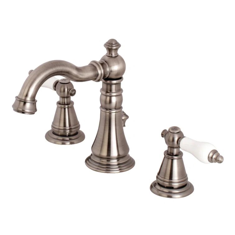 Black Stainless Steel Traditional Widespread Bathroom Faucet