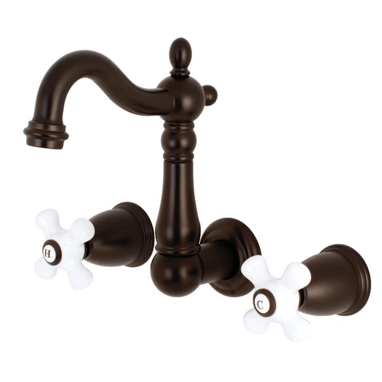 Heritage Wall-Mounted Vessel Sink Faucet in Oil Rubbed Bronze