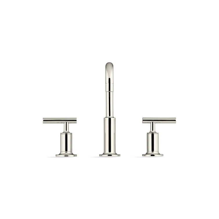Purist Polished Nickel 8" Widespread Lavatory Faucet with Low Lever Handles