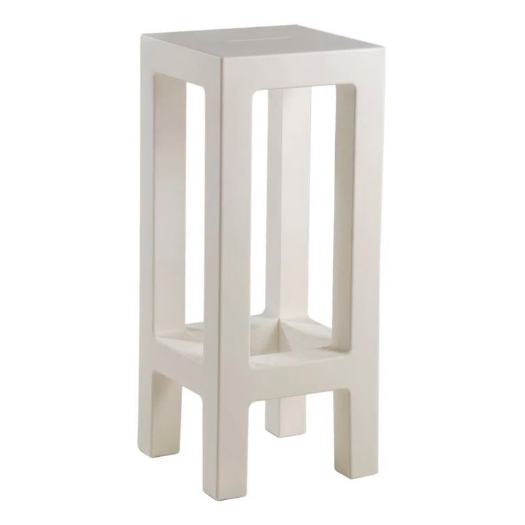 Sleek White Jut Bar Stool for Indoor/Outdoor Elegance