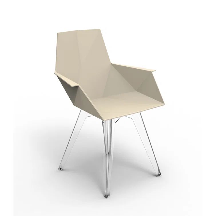 Ecru Faz Modern Outdoor Dining Armchair with Cushion