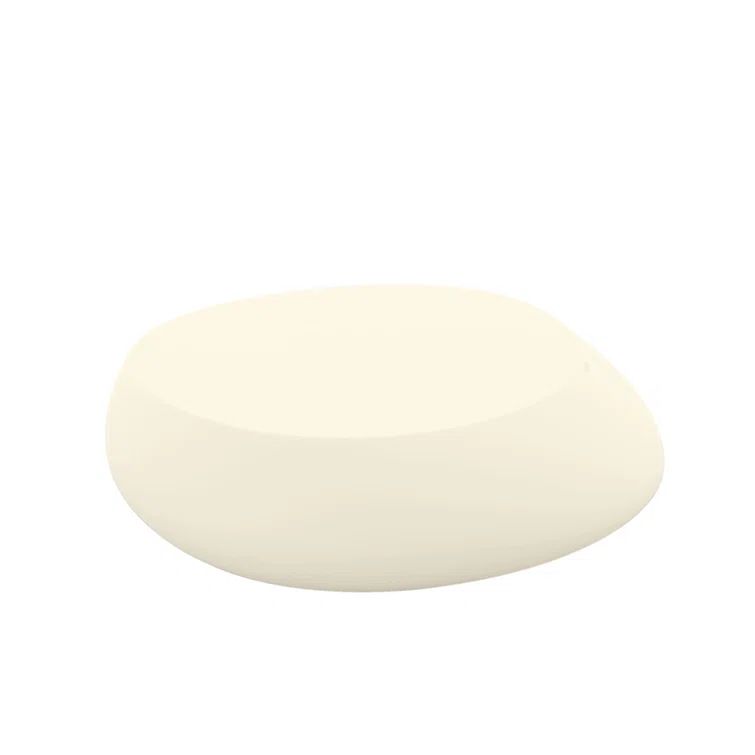 Ecru Matte Polyethylene Oval Outdoor Coffee Table