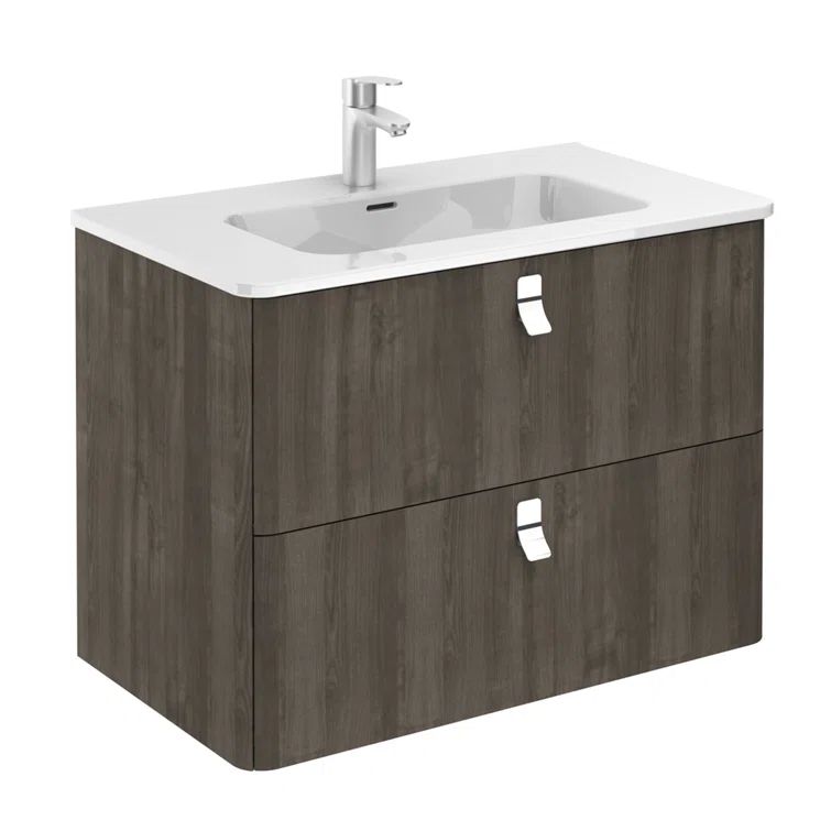Concert 31.9'' Samara Ash Single Sink Wall-Mounted Vanity with Ceramic Top