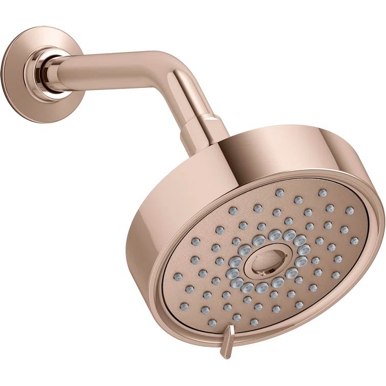Vibrant Rose Gold Multifunction Wall Mounted Showerhead