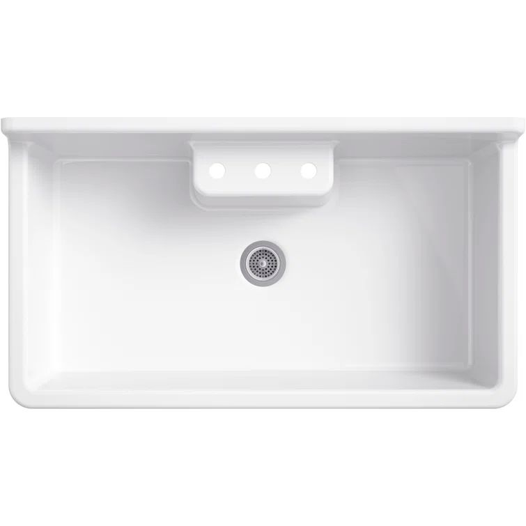 Farmstead Elegance 45" White Cast Iron Kitchen Sink with Custom Accessories