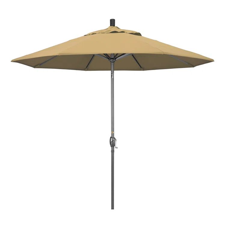 9 ft Champagne Olefin Octagonal Patio Umbrella with Bronze Metal Pole