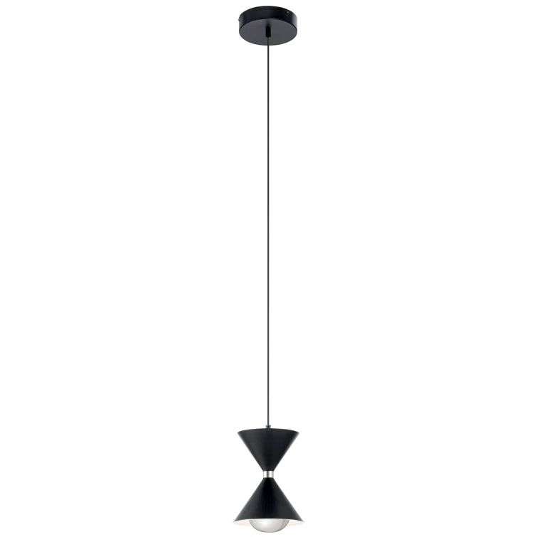 Elan Kordan Sleek Matte Black LED Mini Pendant with Clear Shade