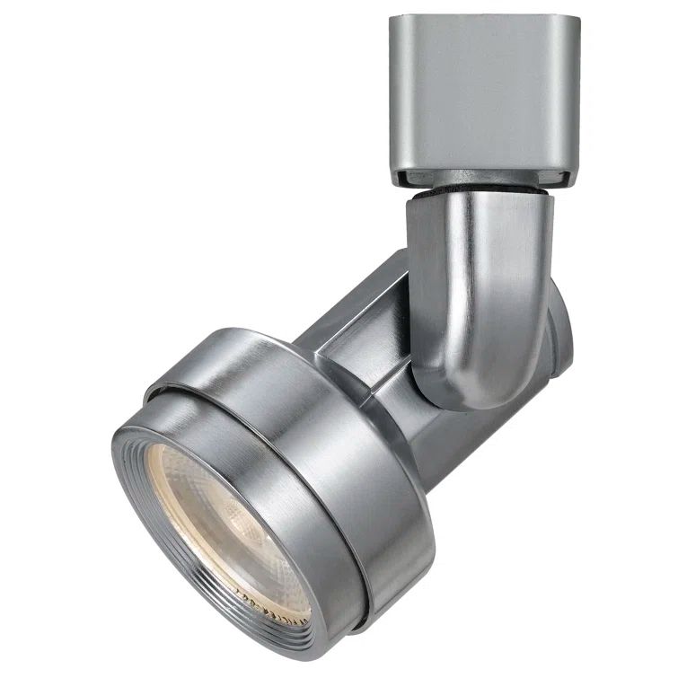 Brushed Steel Adjustable LED Track Head Light Fixture