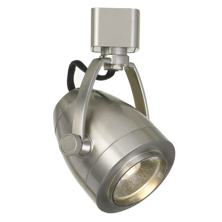 Brushed Steel Adjustable LED Track Head Light