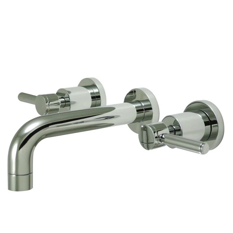 Concord Matte Black Dual Handle Wall-Mount Bathroom Faucet