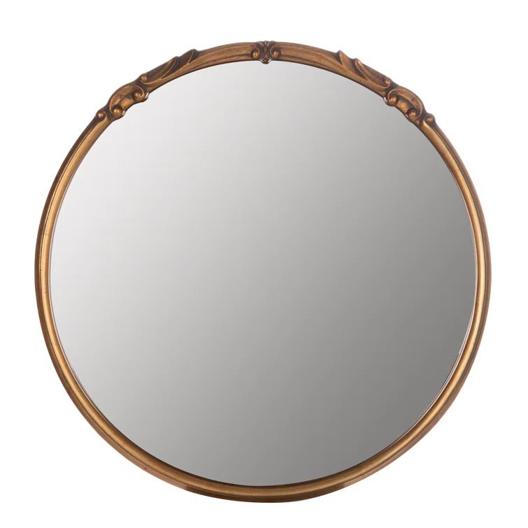 Elegant Franco 34" Round Silver and Gold Wall Mirror