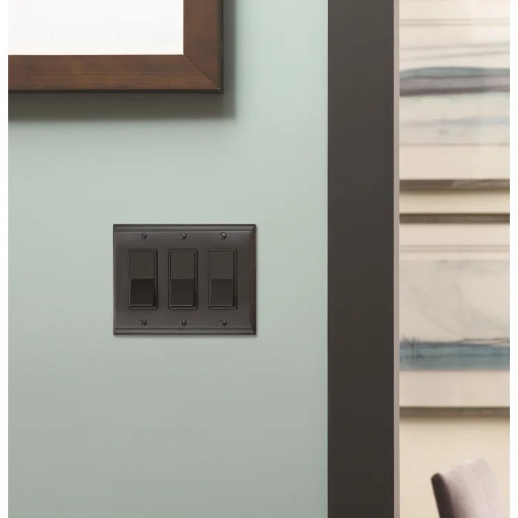 Black Bronze 3-Gang Rocker Switch Wall Plate