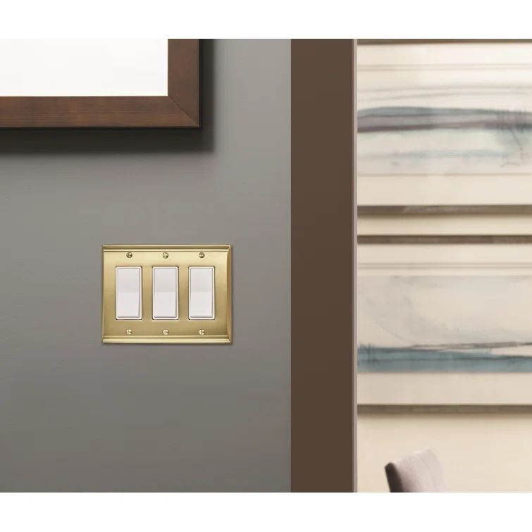 Golden Champagne 3-Gang Rocker Switch Wall Plate