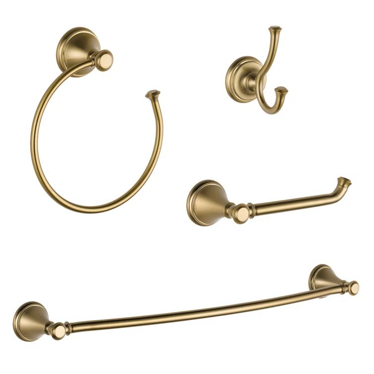 Cassidy Champagne Bronze 4-Piece Bathroom Hardware Set