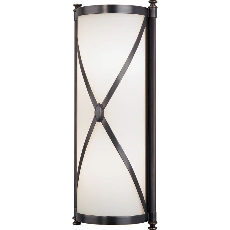 Elegant Deep Patina Bronze Wall Sconce with Frosted Glass Shade
