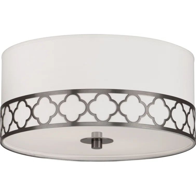 Addison Patina Nickel Glass Drum Flush Mount Light