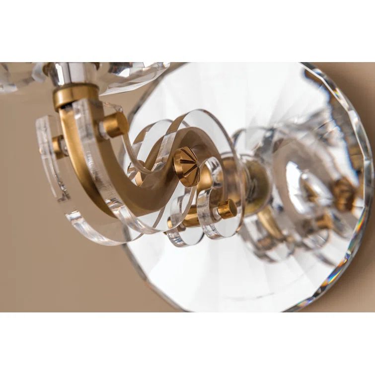 Aged Brass and White Silk Single Light Wall Sconce