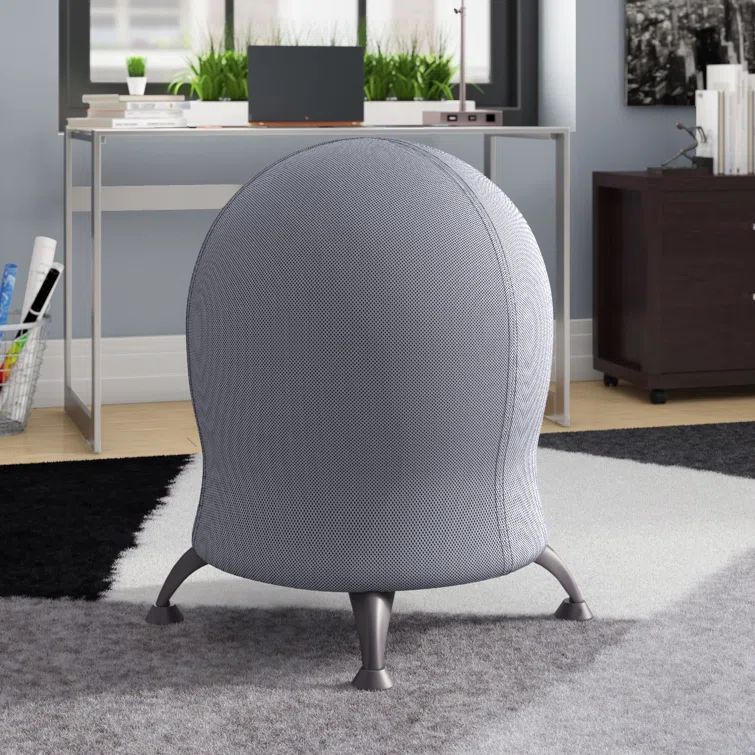 Zenergy Gray Mesh Fabric Active Seating Exercise Ball Chair