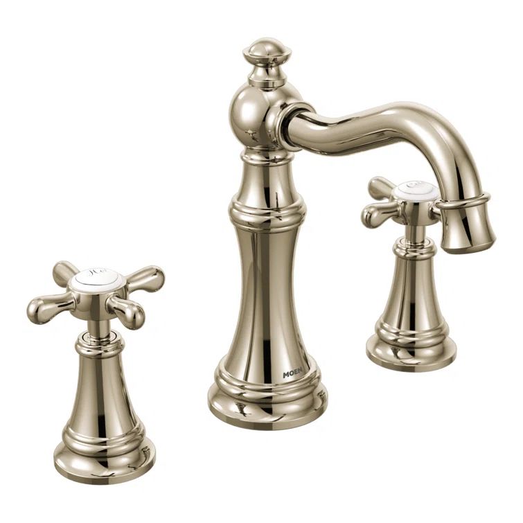 Polished Nickel Traditional Widespread Deck Mounted Faucet