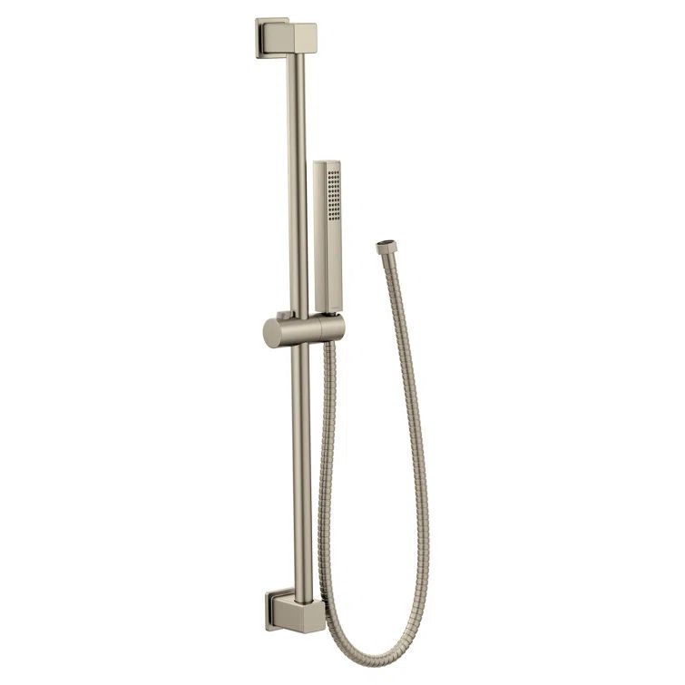 Brushed Nickel Adjustable Handheld Shower with Slide Bar