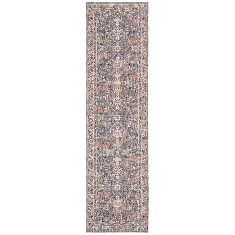 Eco-Friendly Light Blue Hand-Knotted Cotton Blend Runner Rug