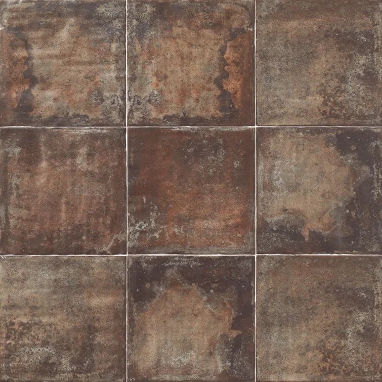 Angela Harris Dark Brown 8" x 8" Matte Ceramic Wall and Floor Tile